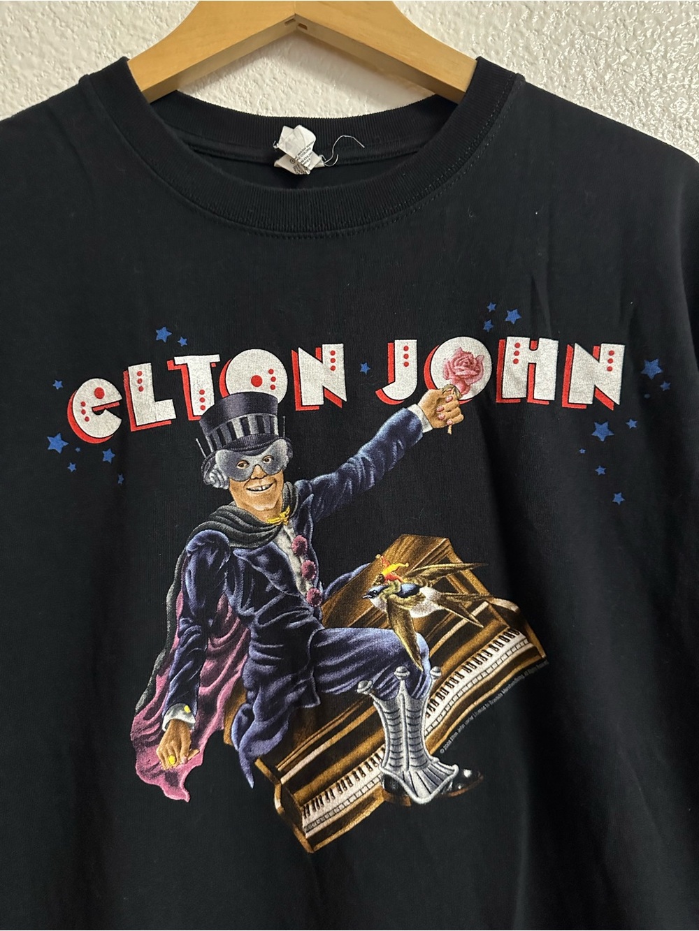 Elton John Black Graphic Short-Sleeve Tee
